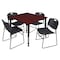 Regency Tables > Height Adjustable > Square Table & Chair Sets, 48 W, 48 L, 23-34 H, Mahogany TB4848MHAPBK44BK - alternate 1
